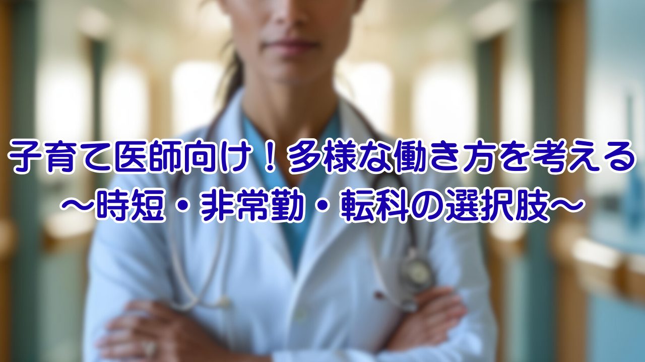 子育て医師向け！多様な働き方を考える〜時短・非常勤・転科の選択肢〜